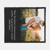 独自の写真のパーソナライズされた引用文 フリースブランケット (正面(横))