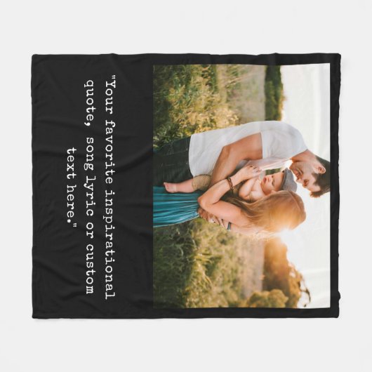 独自の写真のパーソナライズされた引用文 フリースブランケット (正面(横))