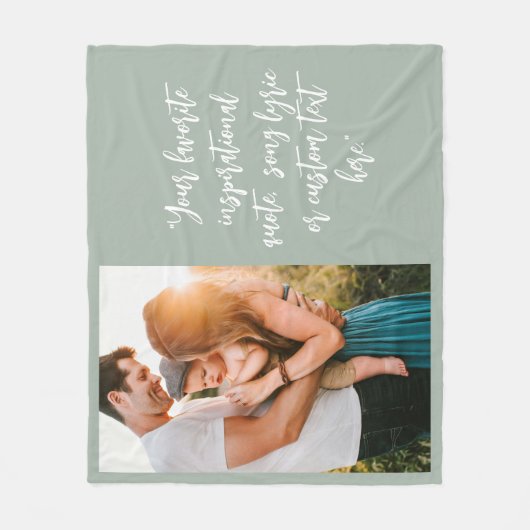 独自の写真のパーソナライズされた引用文 フリースブランケット (正面)