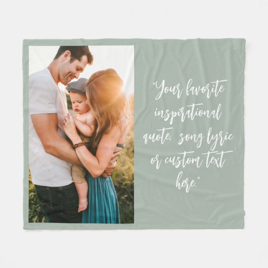 独自の写真のパーソナライズされた引用文 フリースブランケット (正面(横))