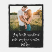 独自の写真のパーソナライズされた引用文 フリースブランケット (正面)