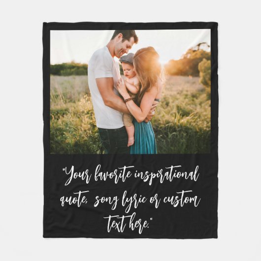 独自の写真のパーソナライズされた引用文 フリースブランケット (正面)