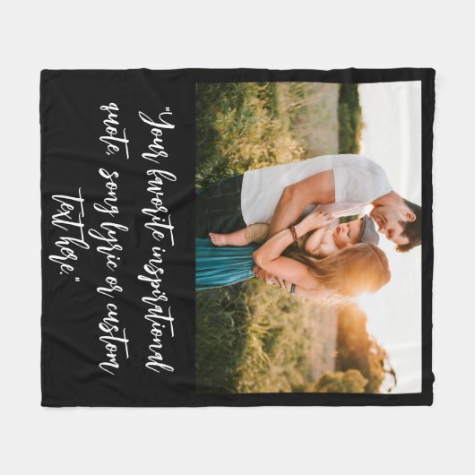 独自の写真のパーソナライズされた引用文 フリースブランケット (正面(横))