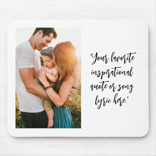 独自の写真のパーソナライズされた引用文 マウスパッド (正面)