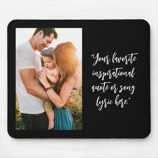 独自の写真のパーソナライズされた引用文 マウスパッド (正面)