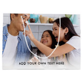 独自の写真の作成文字 ラージペーパーバッグ (裏面)