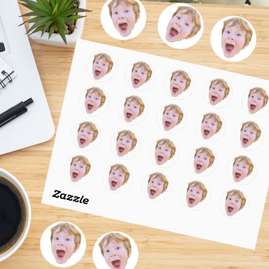 独自の写真の作成顔 ラウンドシール