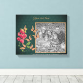 独自の写真の蝶と花枠を作成する キャンバスプリント (インサイチュ (ウッドフロア))