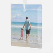 独自の写真または文字ガラスオーナメントの追加 ガラスオーナメント (正面左)