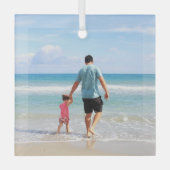 独自の写真または文字ガラスオーナメントの追加 ガラスオーナメント (正面)