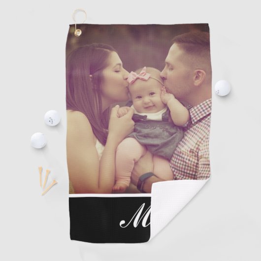 独自の写真を作成するイニシャルモノグラム ゴルフタオル (インサイチュ)