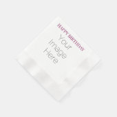 独自の写真を作成シンプルカスタムハッピーバースデー 縁ありカクテルナプキン (角)