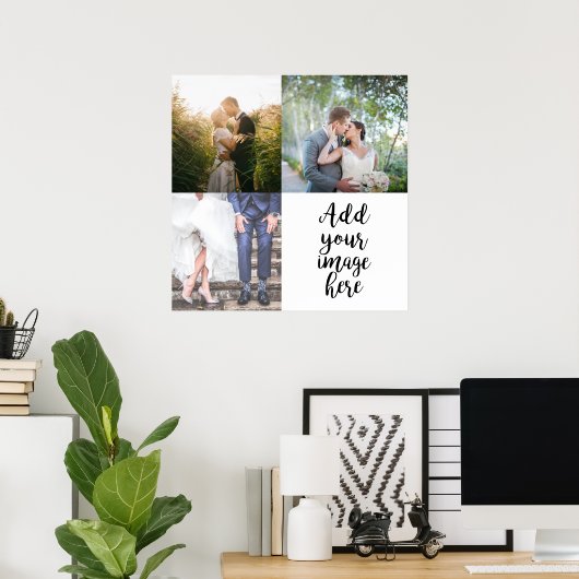 独自の写真を追加するカスタマイズ可能なスタイル4の画像 ポスター (ホームオフィス)