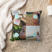 独自の写真を追加するカスタマイズ可能な4つの画像クッション クッション (ブランケット)