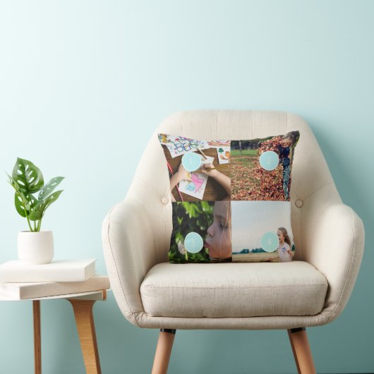 独自の写真を追加するカスタマイズ可能な4つの画像クッション クッション (椅子)