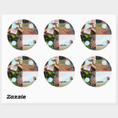 独自の写真を追加するカスタマイズ可能な4つの画像シール ラウンドシール (シート)