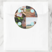 独自の写真を追加するカスタマイズ可能な4つの画像シール ラウンドシール (バッグ)