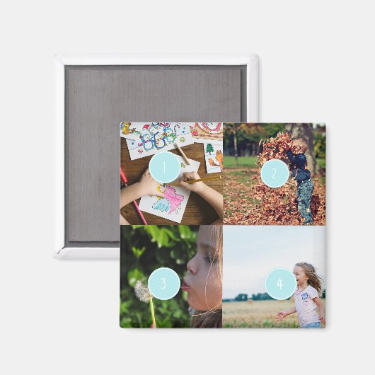 独自の写真を追加するカスタマイズ可能な4イメージマグネット マグネット (正面/裏面)
