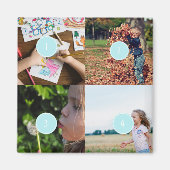 独自の写真を追加するカスタマイズ可能な4イメージマグネット マグネット (正面)