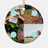 独自の写真を追加するカスタマイズ可能な4画像オーナメント セラミックオーナメント (正面)