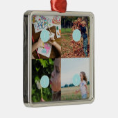 独自の写真を追加するカスタマイズ可能な4画像オーナメント メタルオーナメント (右)