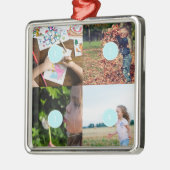 独自の写真を追加するカスタマイズ可能な4画像オーナメント メタルオーナメント (左)