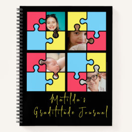 独自の写真を追加パズルピーステンプレートのグラデーション ノートブック