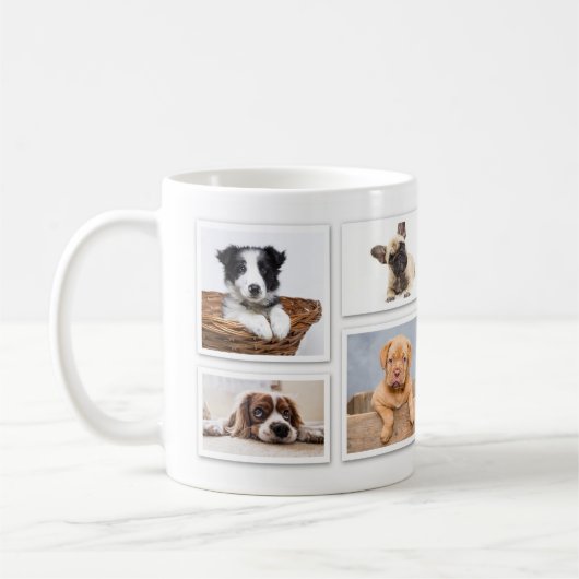 独自の写真を追加， 8フォトコラージュテンプレート コーヒーマグカップ (左)