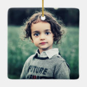 独自の写真イメージを作成する セラミックオーナメント (裏面)