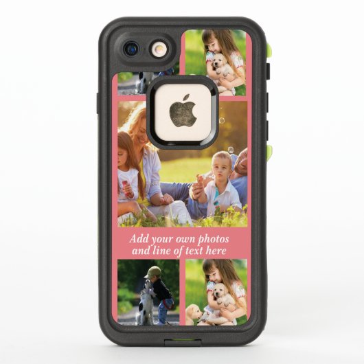 独自の写真コラージュと文字を作成する耐用年数iP LifeProof iPhoneケース (裏面)