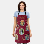 独自の写真コラージュを作成クリスマスモノグラム エプロン (着用した状態)