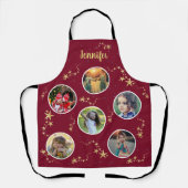 独自の写真コラージュを作成クリスマスモノグラム エプロン (正面)