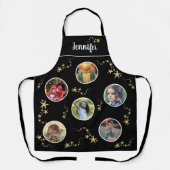 独自の写真コラージュを作成クリスマスモノグラム エプロン (正面)