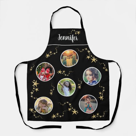 独自の写真コラージュを作成クリスマスモノグラム エプロン (正面)