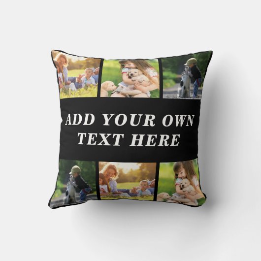 独自の写真コラージュを作成 クッション (裏面)