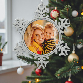 独自の写真テンプレートの追加 スノーフレークピューターオーナメント