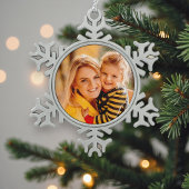 独自の写真テンプレートの追加 スノーフレークピューターオーナメント