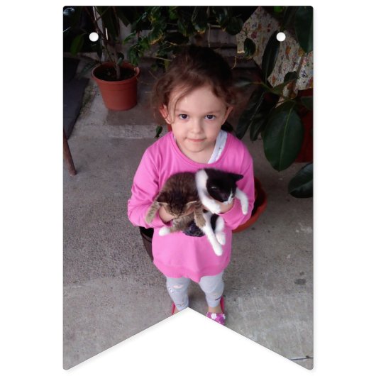 独自の写真テンプレートパーソナライズされた誕生日 バンティングフラッグ (第2の旗)