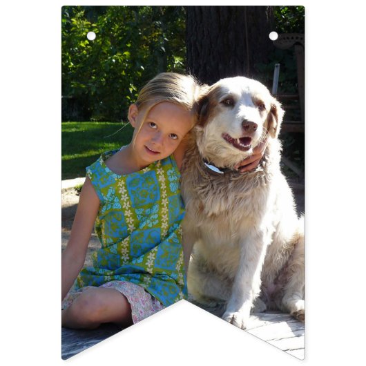 独自の写真テンプレートパーソナライズされた誕生日 バンティングフラッグ (第1の旗)