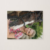 独自の写真テンプレート動物愛好家馬の追加 ジグソーパズル (横)