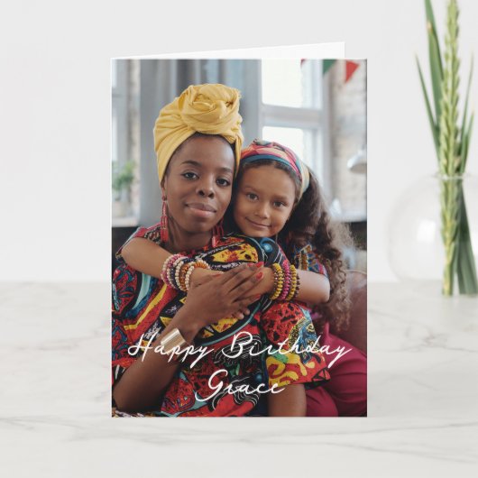 独自の写真ハッピーバースデー パーソナライズされた カード (正面)
