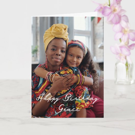 独自の写真ハッピーバースデー パーソナライズされた カード (蘭)