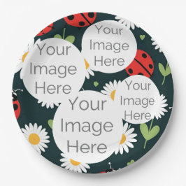 独自の写真文字ladybug ladybird紙の作成 ペーパープレート