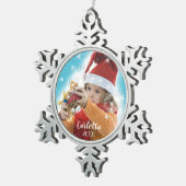 独自の写真日付オーナメントの作成 スノーフレークピューターオーナメント (右)