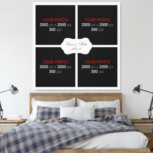 独自の写真結婚コラージュの作成003 キャンバスプリント (インサイチュ (寝室))
