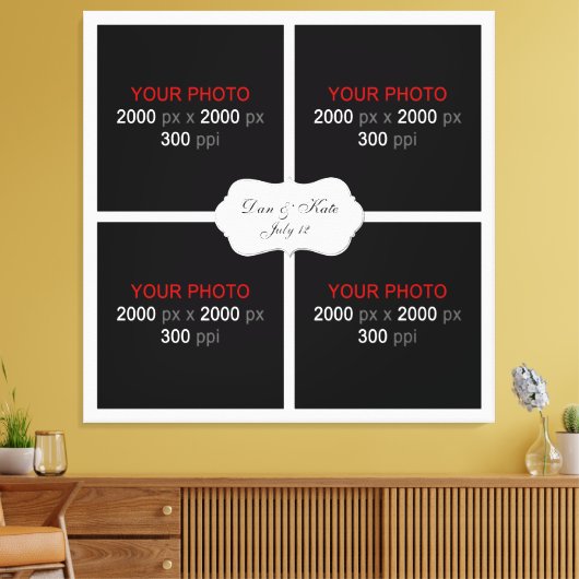 独自の写真結婚コラージュの作成003 キャンバスプリント (インサイチュ (リビング))