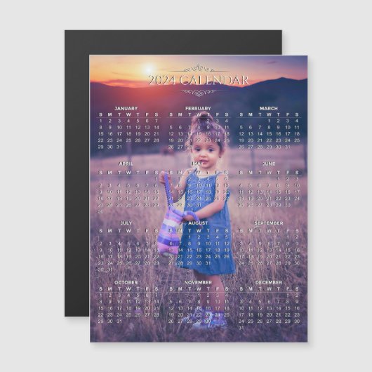 独自の写真2024カレンダーの追加 |磁気カード (正面/裏面)