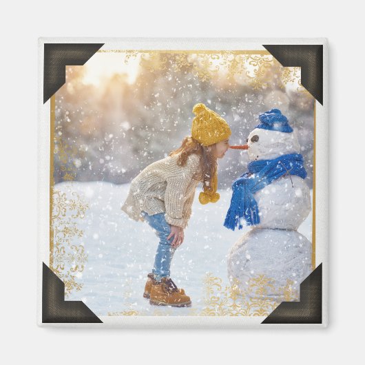 独自の写真 |ヴィンテージスタイルフォトコーナー マグネット (正面)