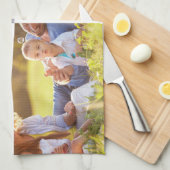 独自の写真、文字、背景の投げパイを追加する キッチンタオル (四つ折り)