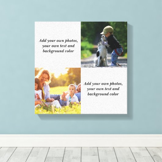 独自の写真、文字、背景の投げパイを追加する キャンバスプリント (インサイチュ (ウッドフロア))